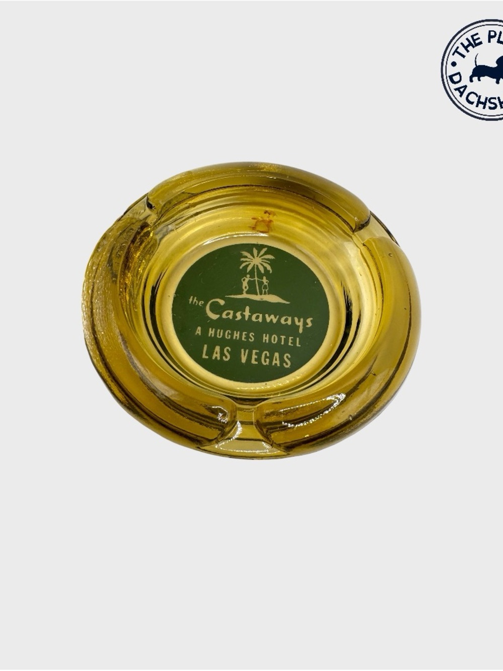 Vintage The Castaways Las Vegas Amber Glass Ashtray